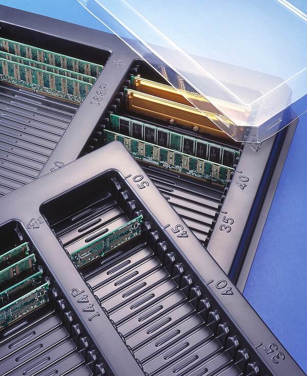 ESD Plastic Shipping Trays for DRAM