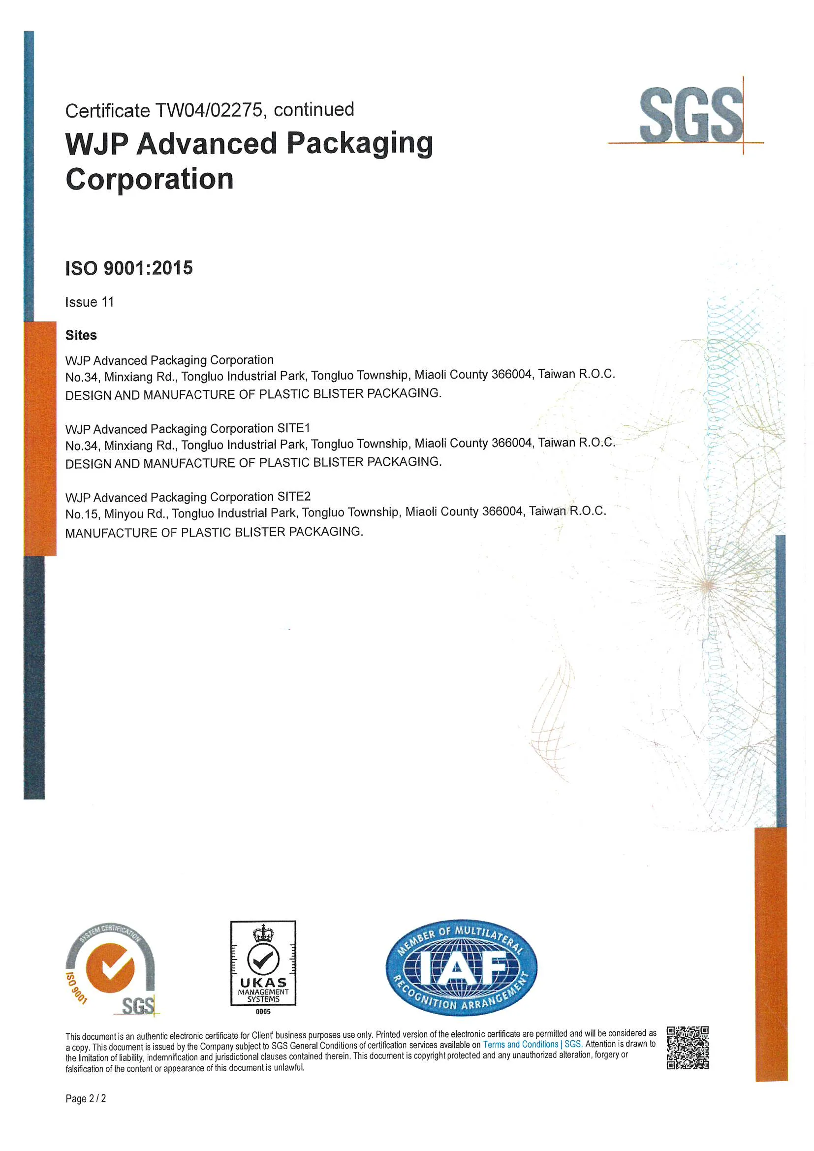 Certification